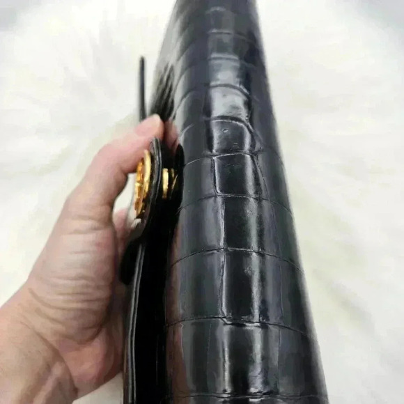 Gucc Double  G Croco Clutch - Picture 12 of 16